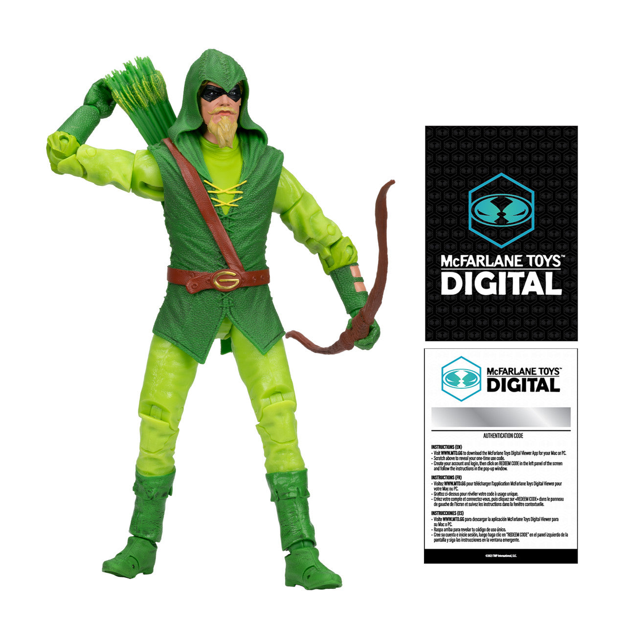 Green Arrow (Longbow Hunter) 7" Figure w/McFarlane Toys Digital Collectible