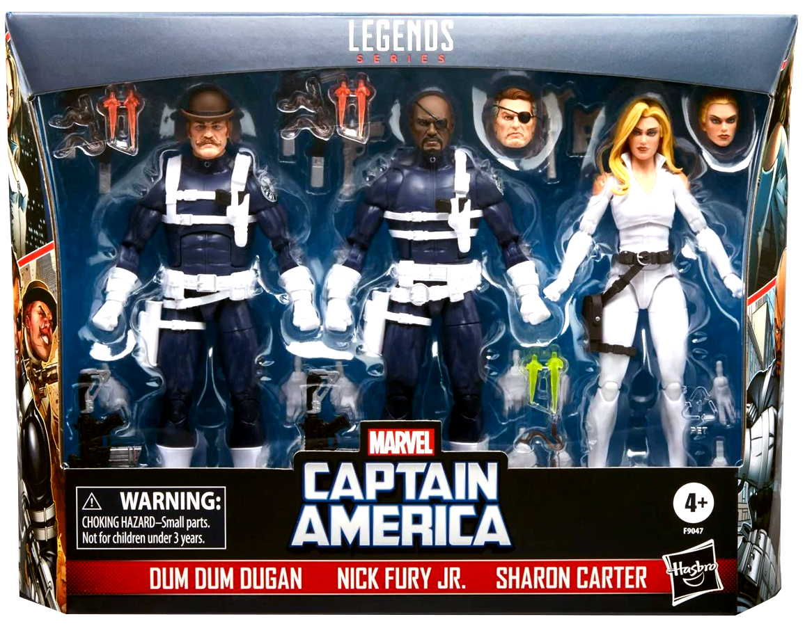 Captain America - Marvel Legends Series - Dum Dum Dugan, Sharon Carter, and Nick Fury Jr.  3-Pack