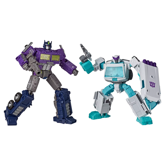 Transformers Generations Selects Deluxe WFC-GS17 Shattered Glass Ratchet and Optimus Prime Figure